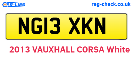 NG13XKN are the vehicle registration plates.