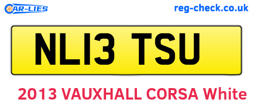 NL13TSU are the vehicle registration plates.
