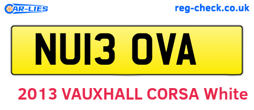 NU13OVA are the vehicle registration plates.
