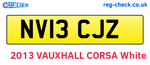 NV13CJZ are the vehicle registration plates.