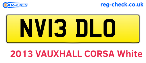 NV13DLO are the vehicle registration plates.