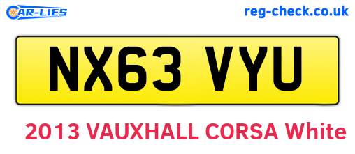 NX63VYU are the vehicle registration plates.