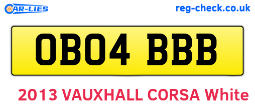 OB04BBB are the vehicle registration plates.