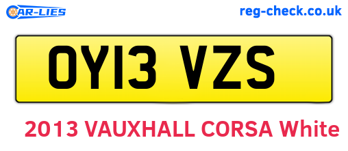 OY13VZS are the vehicle registration plates.