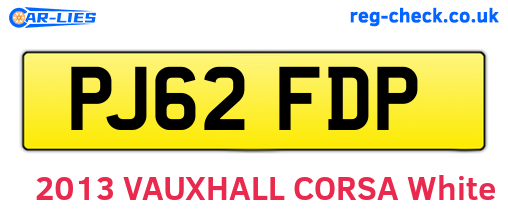 PJ62FDP are the vehicle registration plates.