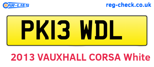 PK13WDL are the vehicle registration plates.