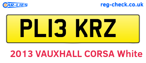 PL13KRZ are the vehicle registration plates.