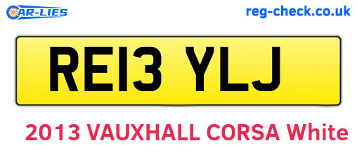 RE13YLJ are the vehicle registration plates.