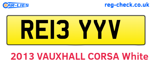 RE13YYV are the vehicle registration plates.