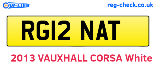 RG12NAT are the vehicle registration plates.