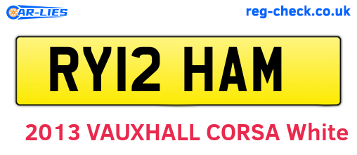 RY12HAM are the vehicle registration plates.