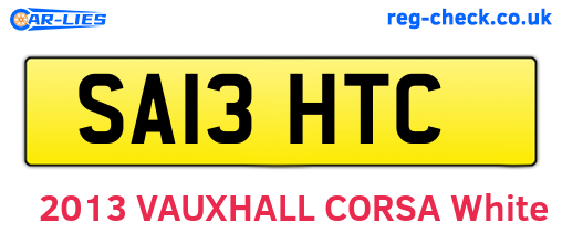 SA13HTC are the vehicle registration plates.