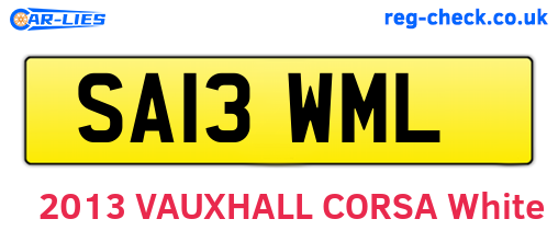 SA13WML are the vehicle registration plates.