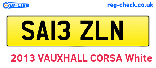 SA13ZLN are the vehicle registration plates.
