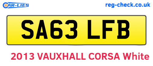 SA63LFB are the vehicle registration plates.