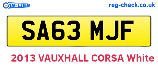 SA63MJF are the vehicle registration plates.