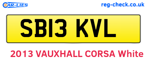 SB13KVL are the vehicle registration plates.