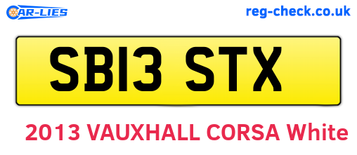 SB13STX are the vehicle registration plates.