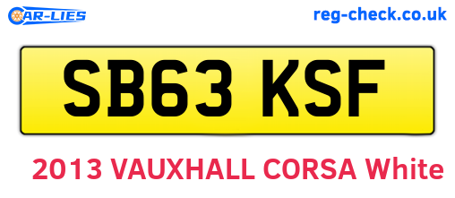 SB63KSF are the vehicle registration plates.