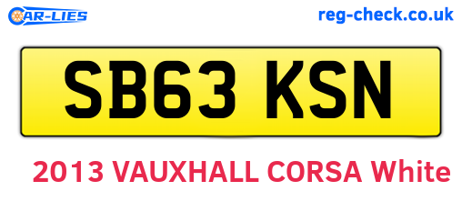 SB63KSN are the vehicle registration plates.