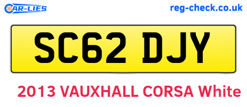 SC62DJY are the vehicle registration plates.