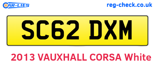 SC62DXM are the vehicle registration plates.