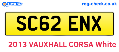 SC62ENX are the vehicle registration plates.