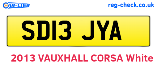 SD13JYA are the vehicle registration plates.