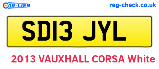 SD13JYL are the vehicle registration plates.