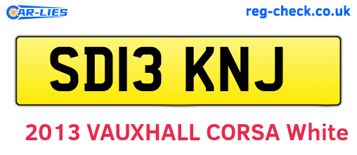 SD13KNJ are the vehicle registration plates.