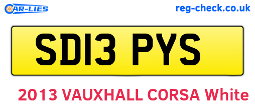 SD13PYS are the vehicle registration plates.