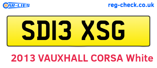 SD13XSG are the vehicle registration plates.