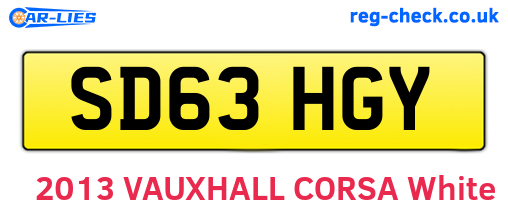 SD63HGY are the vehicle registration plates.