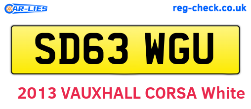 SD63WGU are the vehicle registration plates.