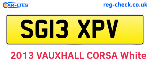 SG13XPV are the vehicle registration plates.