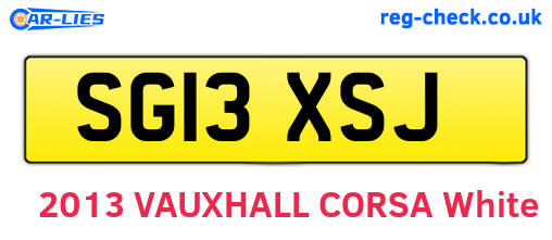 SG13XSJ are the vehicle registration plates.