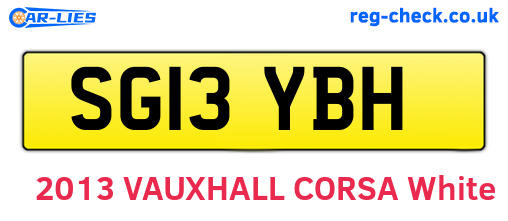 SG13YBH are the vehicle registration plates.