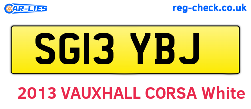 SG13YBJ are the vehicle registration plates.