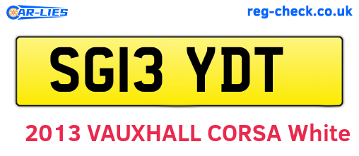 SG13YDT are the vehicle registration plates.