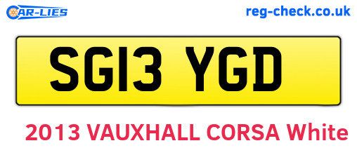 SG13YGD are the vehicle registration plates.