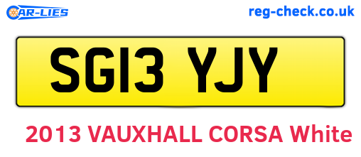 SG13YJY are the vehicle registration plates.
