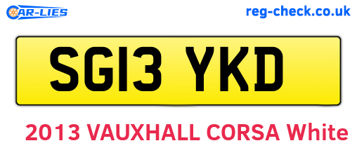 SG13YKD are the vehicle registration plates.