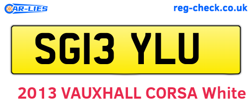 SG13YLU are the vehicle registration plates.