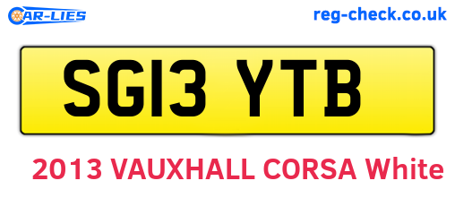 SG13YTB are the vehicle registration plates.
