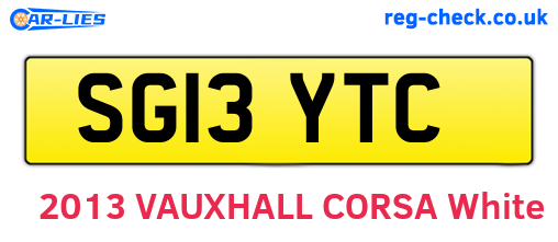 SG13YTC are the vehicle registration plates.