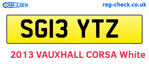 SG13YTZ are the vehicle registration plates.
