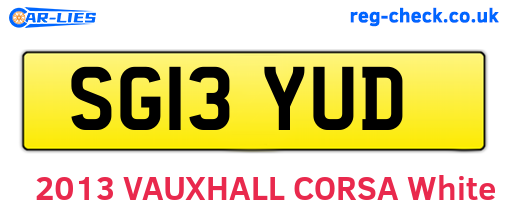 SG13YUD are the vehicle registration plates.