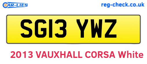 SG13YWZ are the vehicle registration plates.