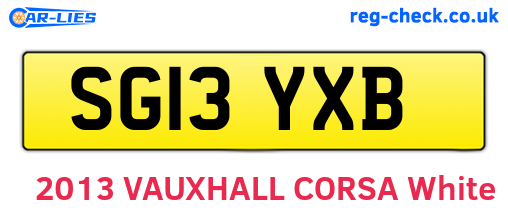 SG13YXB are the vehicle registration plates.