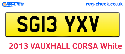 SG13YXV are the vehicle registration plates.